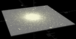 Obrázeke reliéfu hvězdokupy M13 s podložkou.